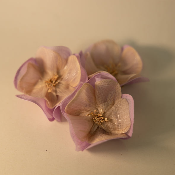 Silk Flower Brooch - Pink / Peach