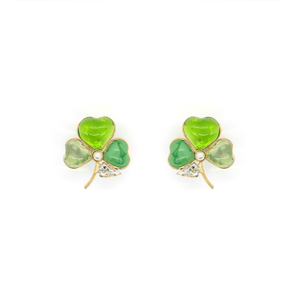 Pierced Earrings - La Fleur (Green)