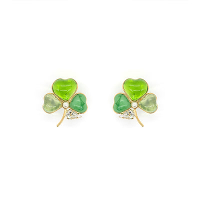 Clip Earrings - La Fleur (Green)
