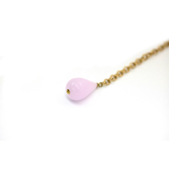 Open end drape necklace - Pink pendant