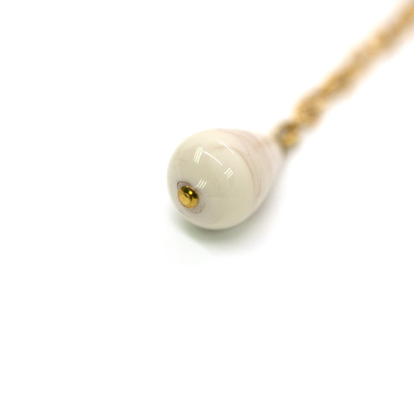 Open end drape necklace - White pendant