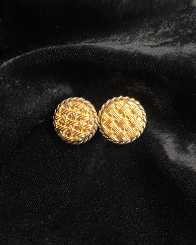 Pierced Earrings - Noeud doré