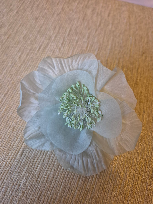 Silk Flower Brooch - Pistachio