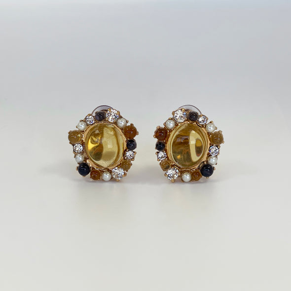 Gripoix Clip Earrings - Super Zodiaque