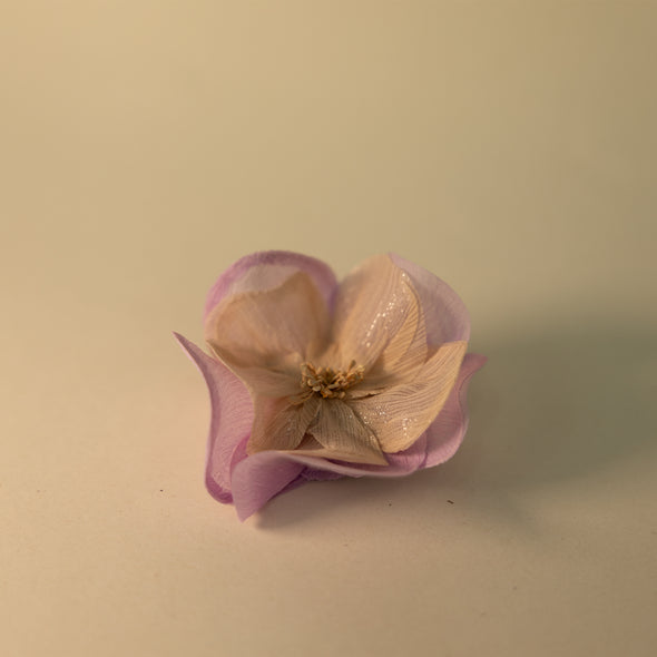 Silk Flower Brooch - Pink / Peach