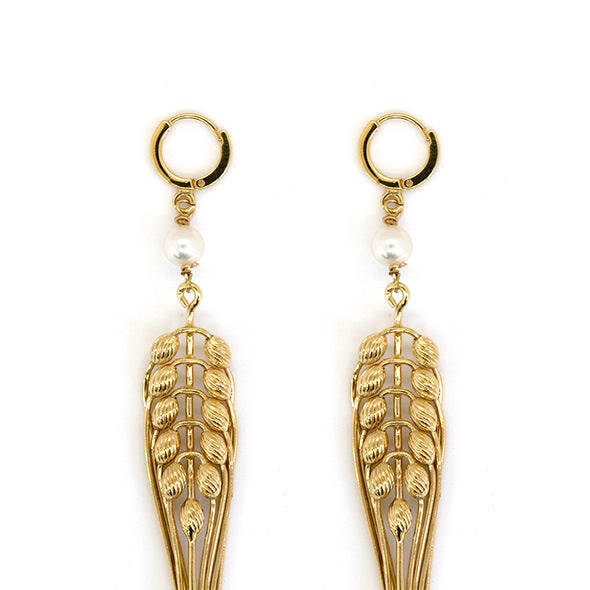 Pierced Earrings - L'épi madame with Akoya Pearl