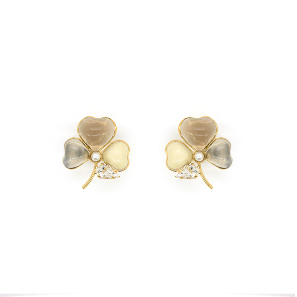 Clip Earrings - La Fleur (Amber)